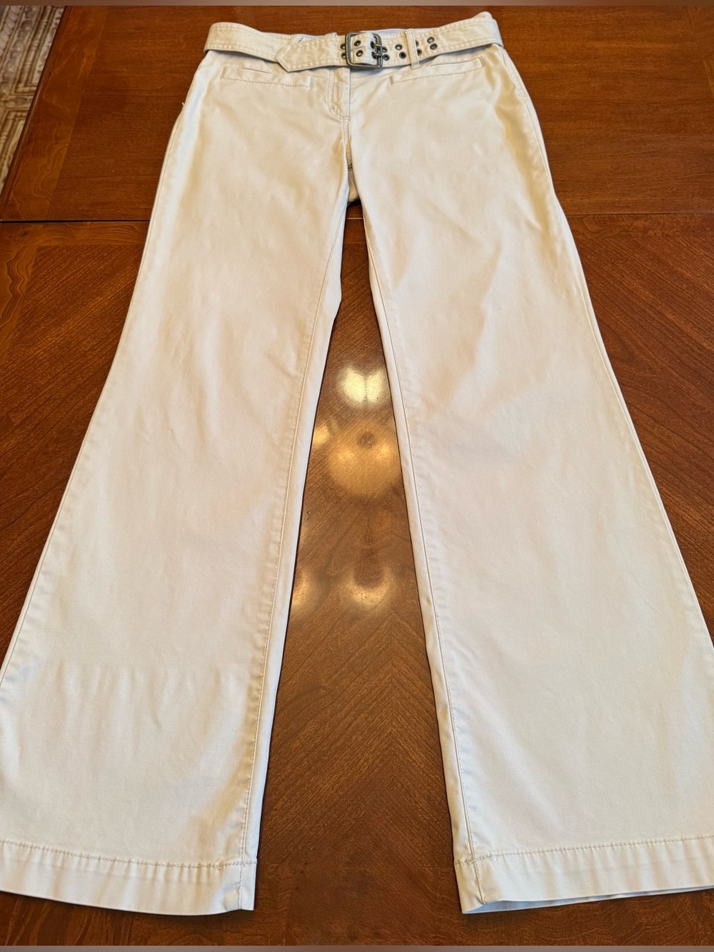 Tommy Hilfiger Pants 97% Cotton Light Khaki Bootleg Pants with Belt Size - 6